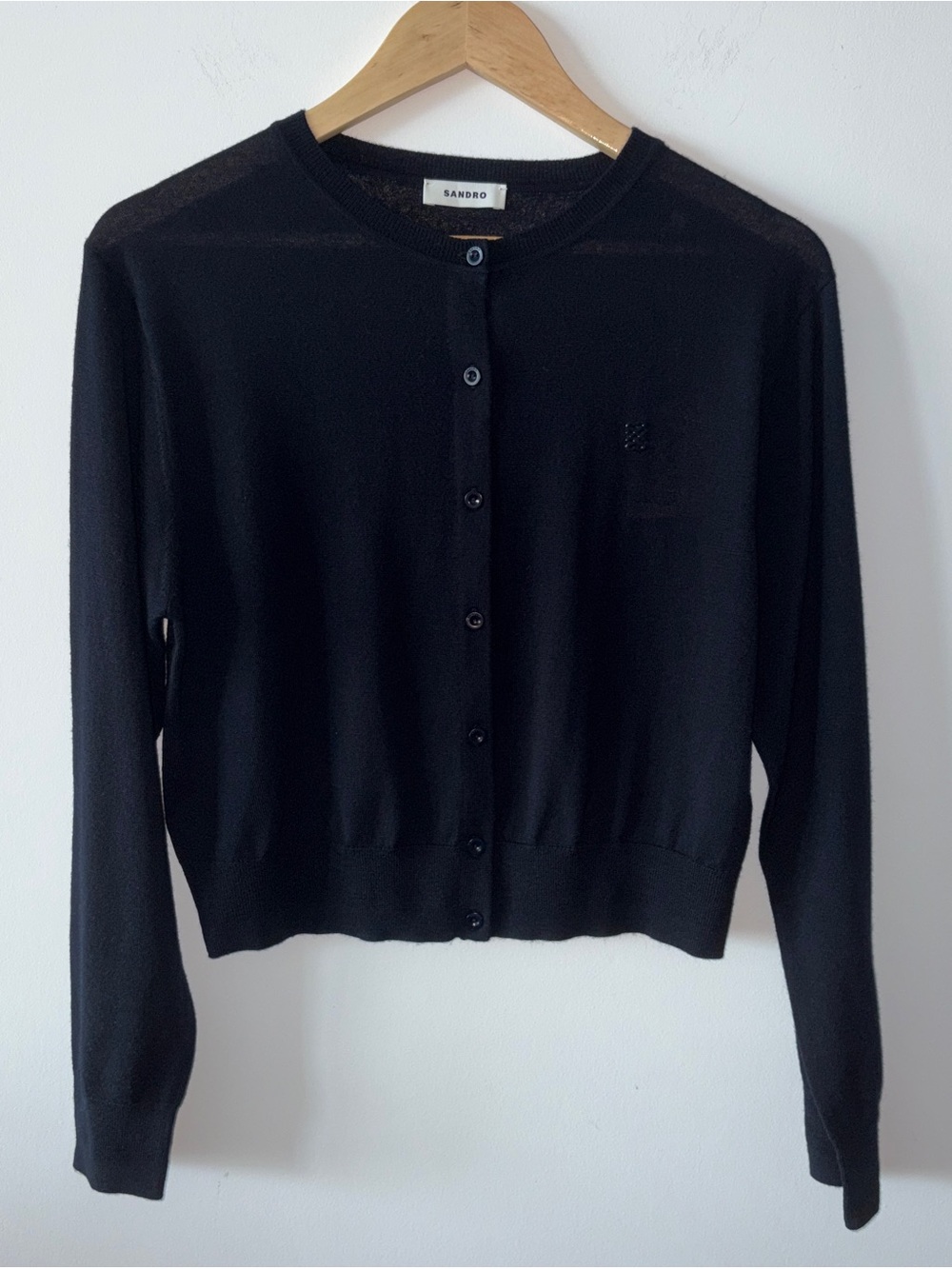 SANDRO Dark Navy Long Sleeve Cardigan